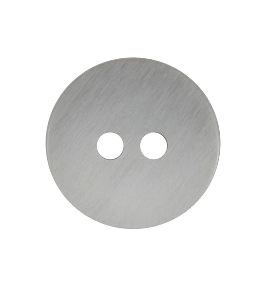 Silver grey brushed-look two-hole button