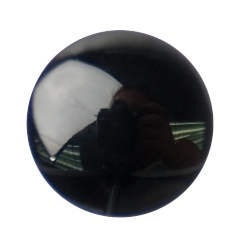 Glossy black domed button