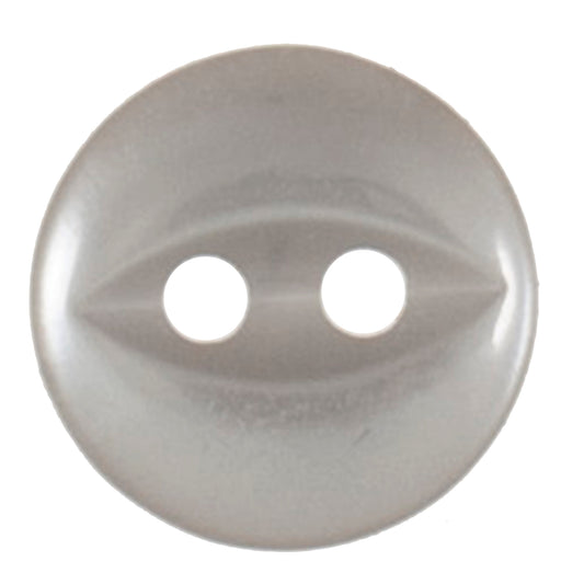 Pearly grey two-hole fisheye button