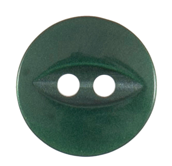 Bottle green two-hole fisheye button