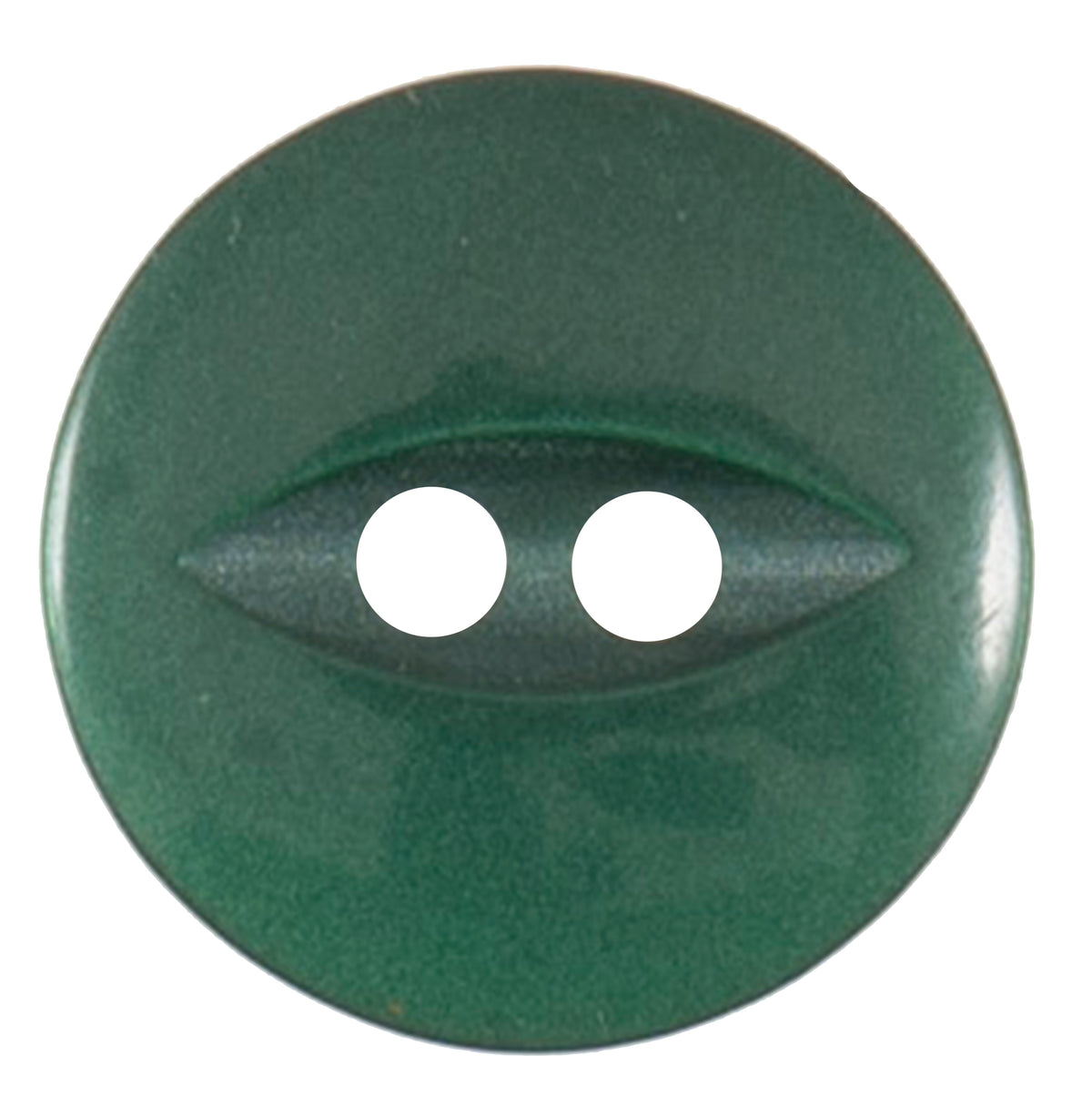 Bottle green two-hole fisheye button