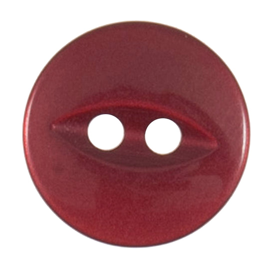 Burgundy two-hole fisheye button