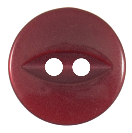 Burgundy two-hole fisheye button