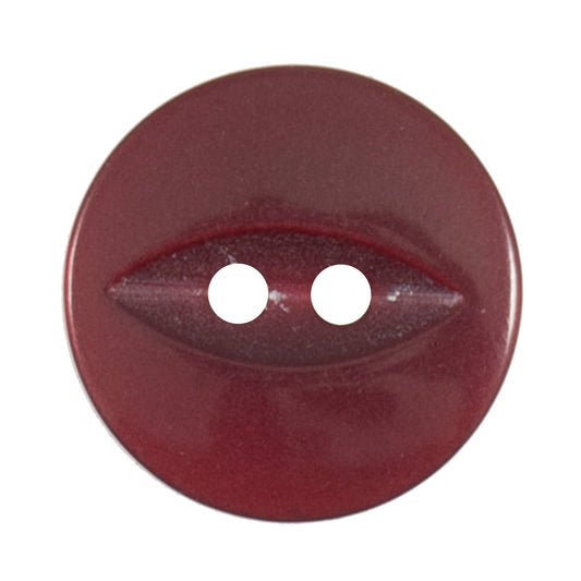 Burgundy two-hole fisheye button