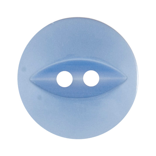 Pale blue two-hole fisheye button