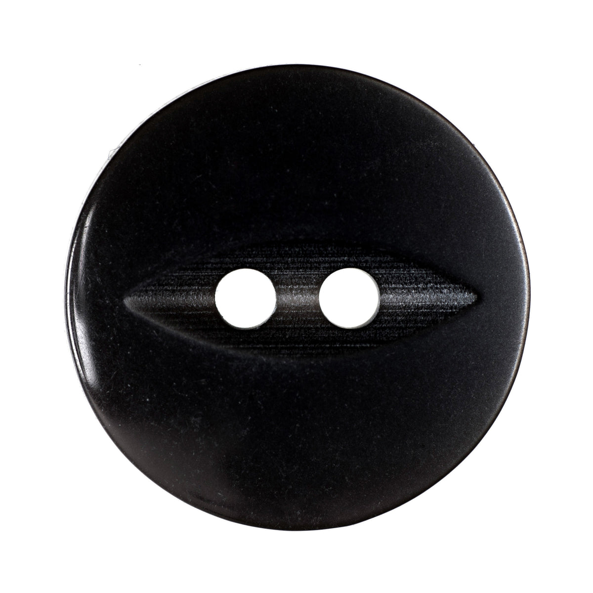 Close-up of glossy black round buttons, 14mm