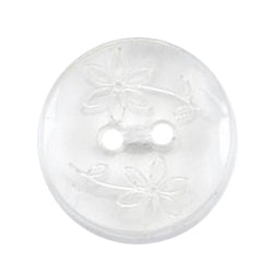 Close-up of clear round buttons etched, 15mm