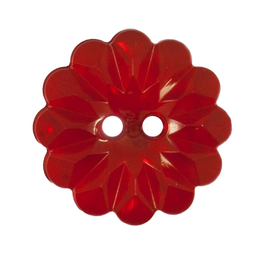 Close-up of red flower-shaped buttons, 20mm
