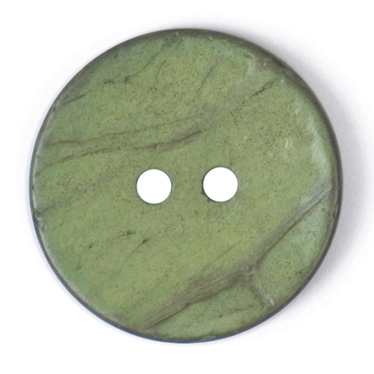 Close-up of olive green round buttons, 22mm