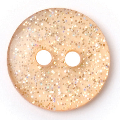 Champagne round button with silver and gold glitter