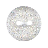 Clear round button with silver glitter
