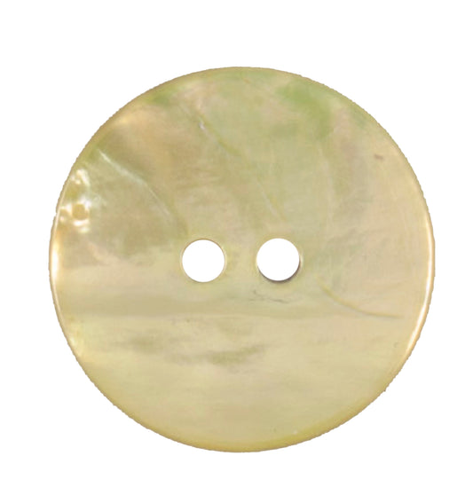 Round button with a cream pearlescent sheen