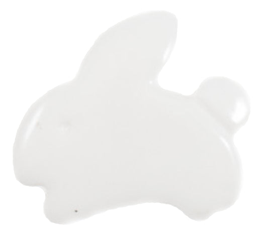 White rabbit-shaped novelty button