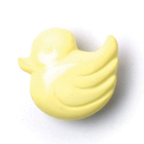 Yellow duck-shaped novelty button
