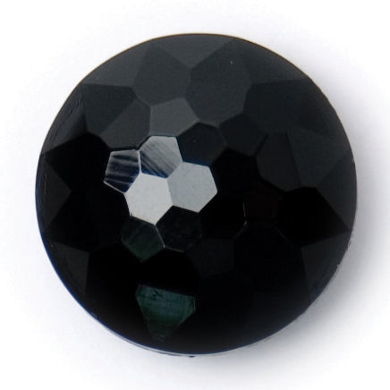 Black faceted dome shank button