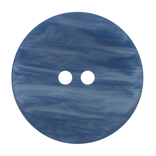 Blue marble effect round 2-hole button