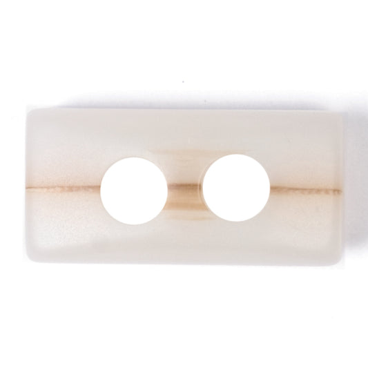 Frosted cream rectangular 2-hole toggle button