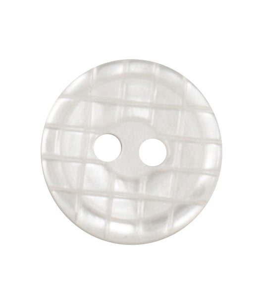 White pearl effect 2-hole button with check pattern