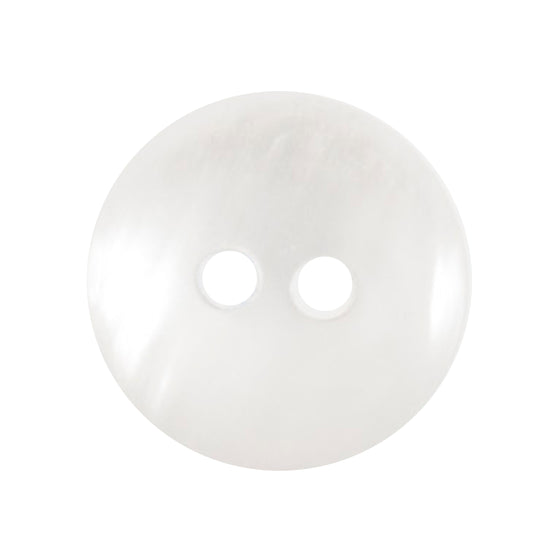 White pearl effect round 2-hole button