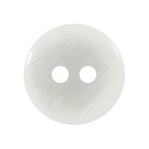 White pearl effect round 2-hole button