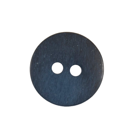 Round dark navy 2-hole button, 15mm