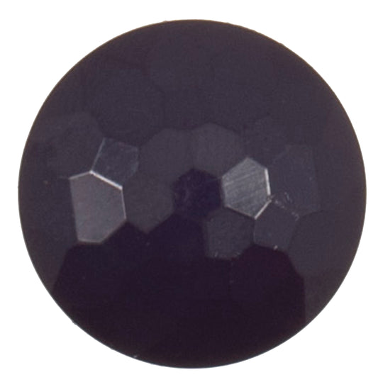 Round dark navy faceted shank button, 17mm