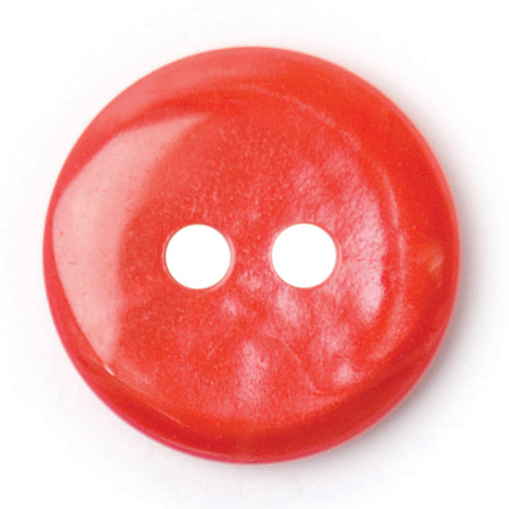 Red Pearlised Button - bright red with a pearlised sheen, 2-hole