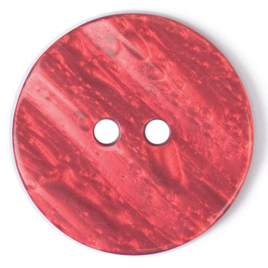 Raspberry Shimmer Button - raspberry red with a streaked shimmer finish, 2-hole