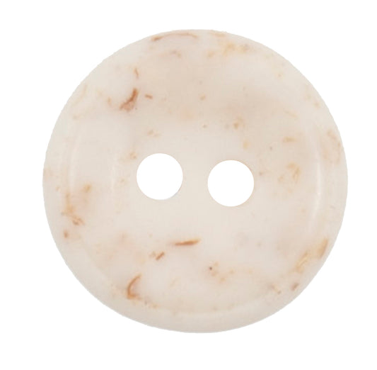 Off-White Speckled Button - off-white with natural-look brown flecks, 2-hole