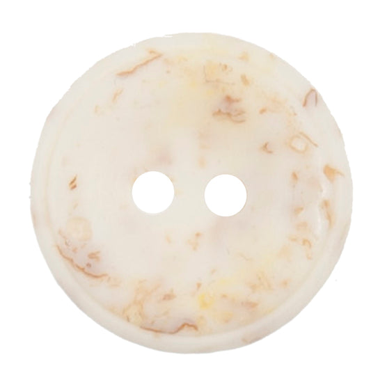 Off-White Speckled Button - off-white with natural-look brown flecks, 2-hole