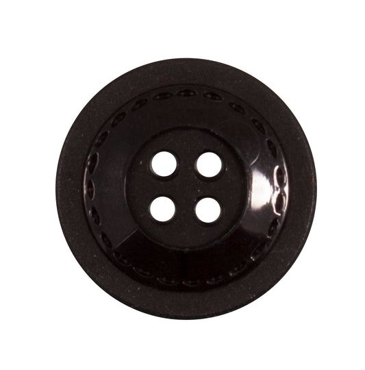 Black 4-hole buttons with a stitched-effect border