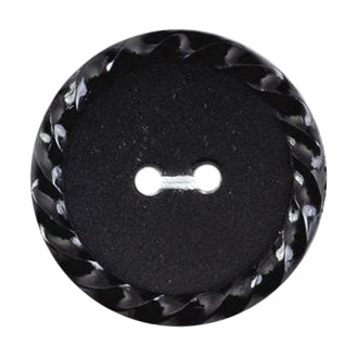 Black 2-hole buttons with a glossy twisted rim