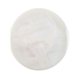 White pearlescent round button
