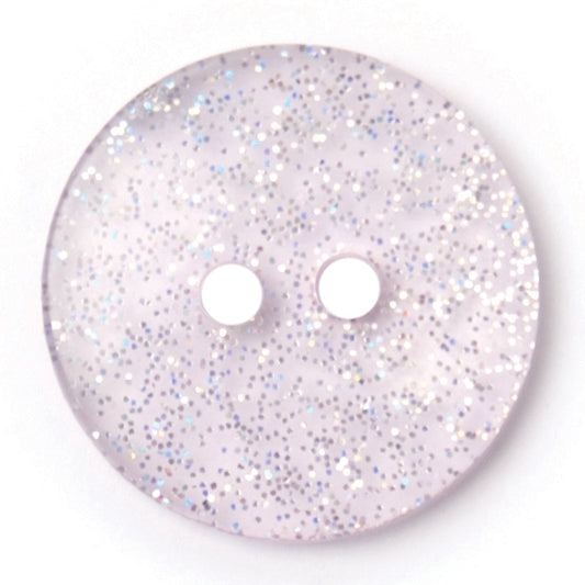 Clear glitter button with two holes