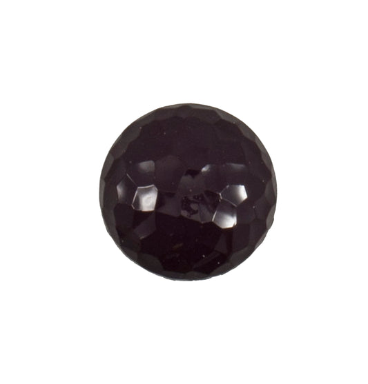 Black faceted domed button