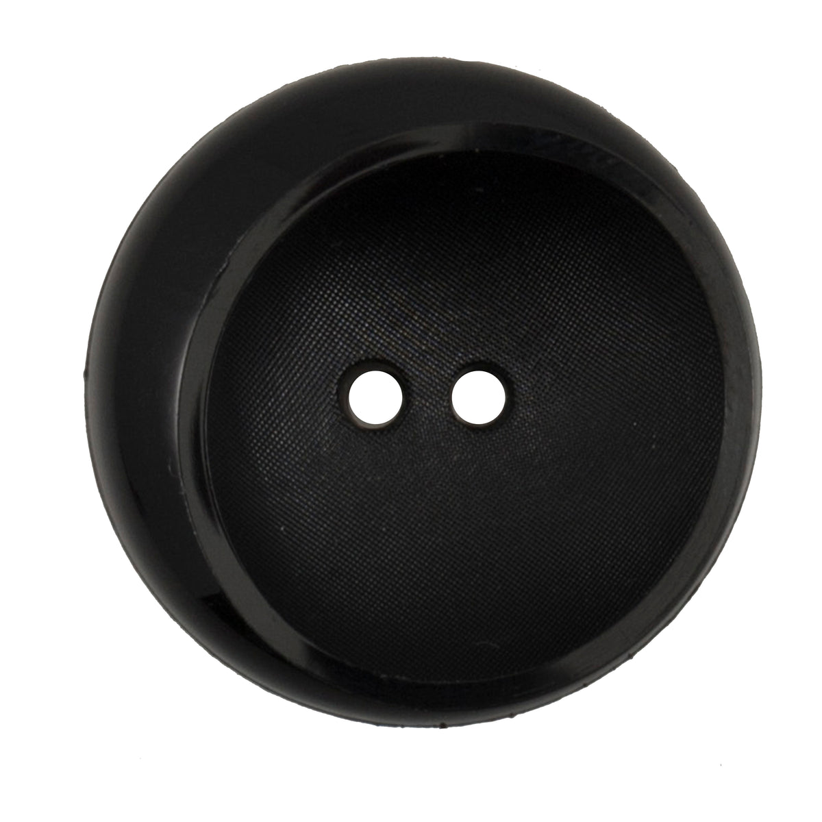Large black rimmed button with two holes