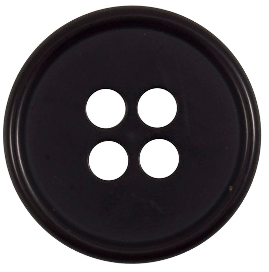 Large dark brown button with four holes
