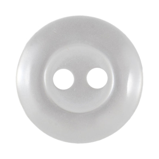 White pearlised button with two holes