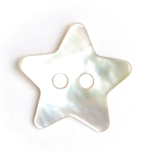 Vogue Star white pearl-effect star buttons, 15mm