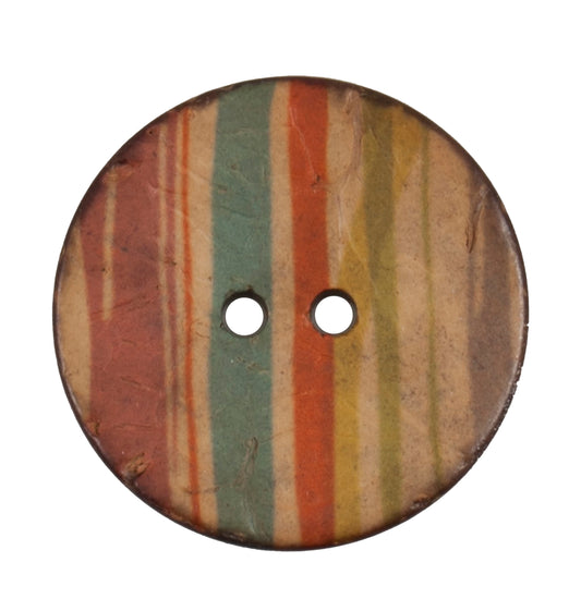 Vogue Star multicoloured striped button, 30mm