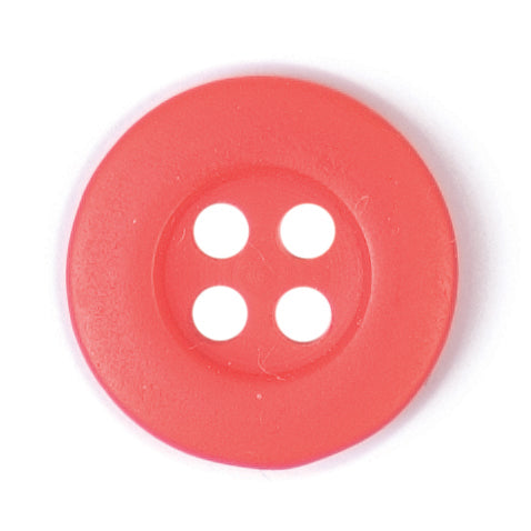 Vogue Star coral pink rimmed buttons, 12mm