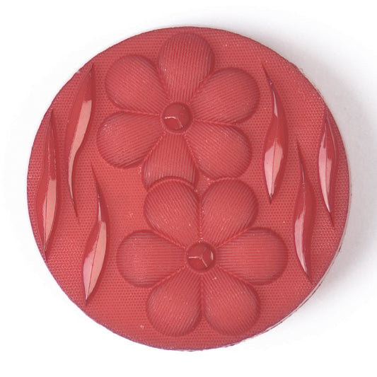 Vogue Star dusky pink embossed flower button, 27mm