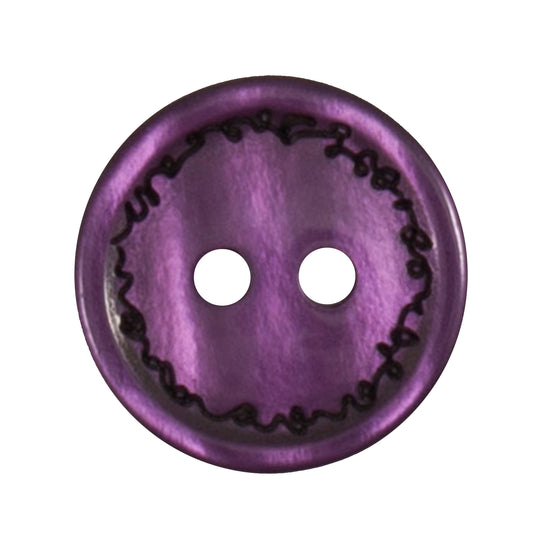 Vogue Star purple stitch-effect buttons, 15mm