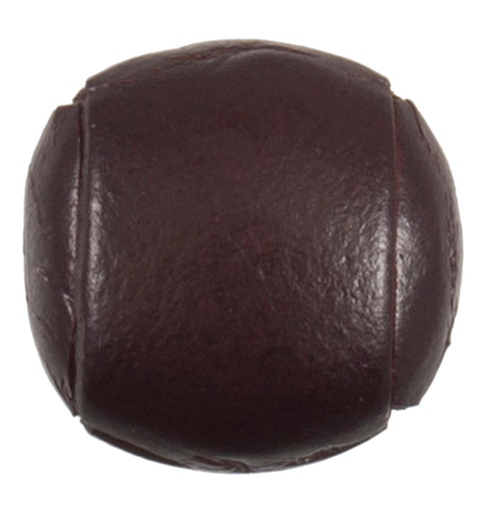Dark brown leather-look domed shank button, 17mm