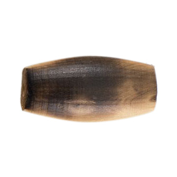 Brown and cream horn-effect barrel toggle button, 22mm