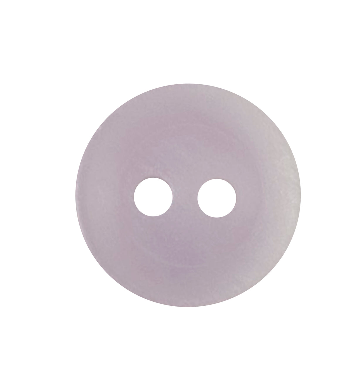 Pale lilac round button with two holes, 12mm