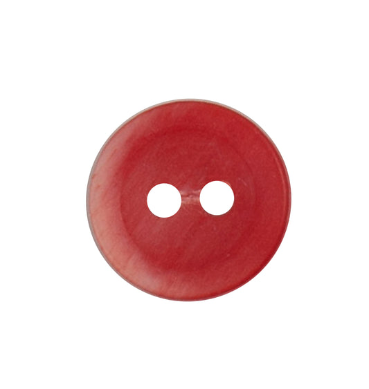 Red round button with two holes, 12mm