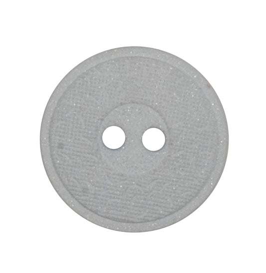 Light grey round button with two holes, 19mm