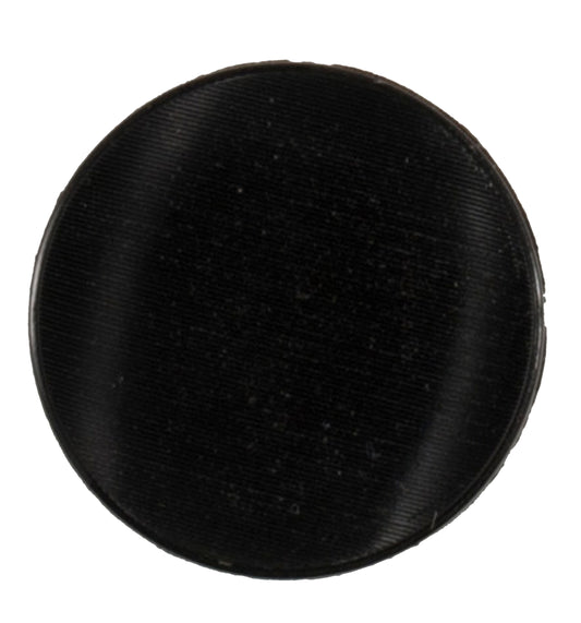 Round black satin-finish button