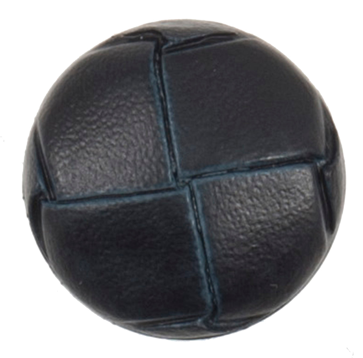 Navy woven leather-look football button